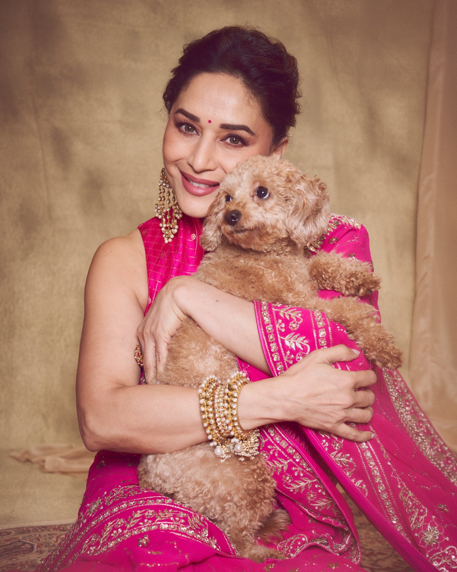 Madhuri Dixit in elegant pink saree