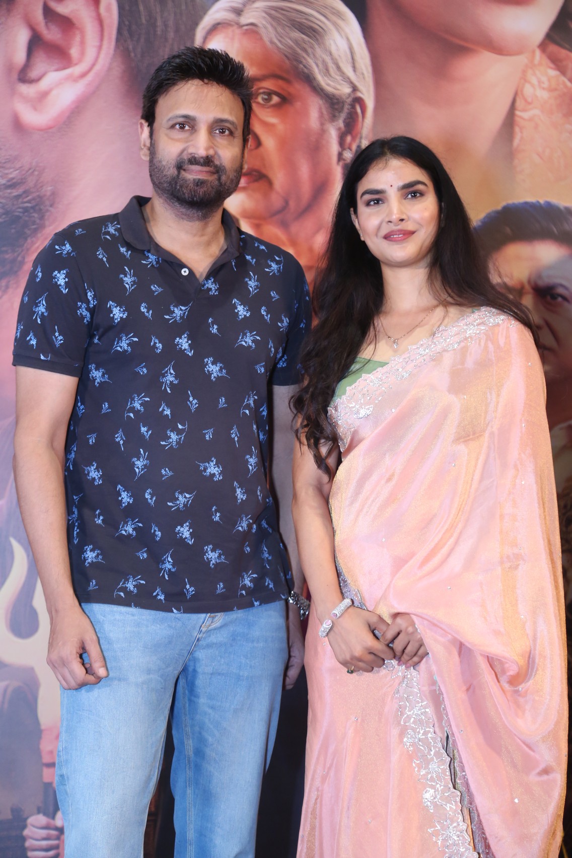 Sumanth and Madhu Kalipu posing at Mahendragiri Varahi press meet