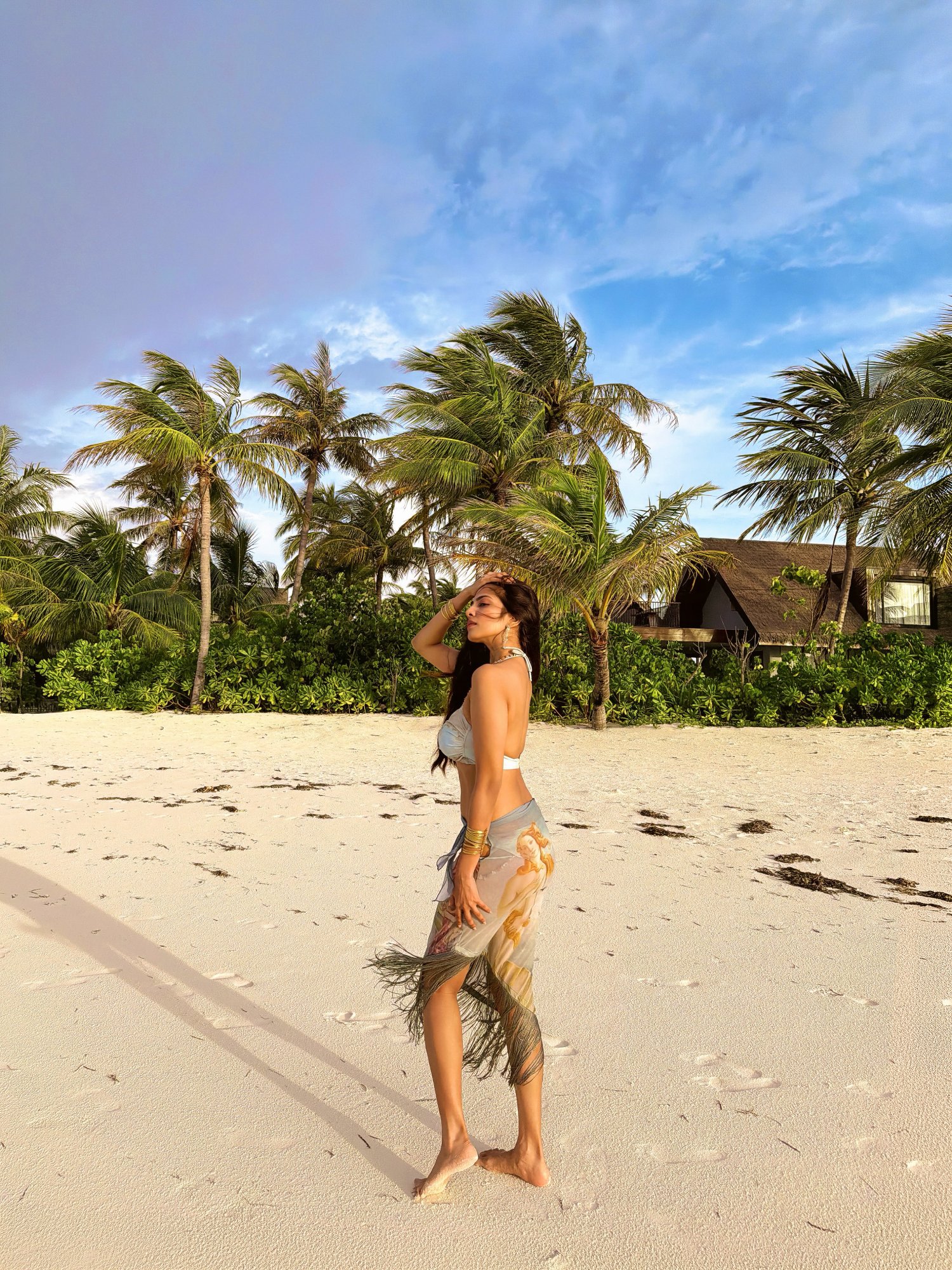 Malavika Mohanan flowing bohemian outfit