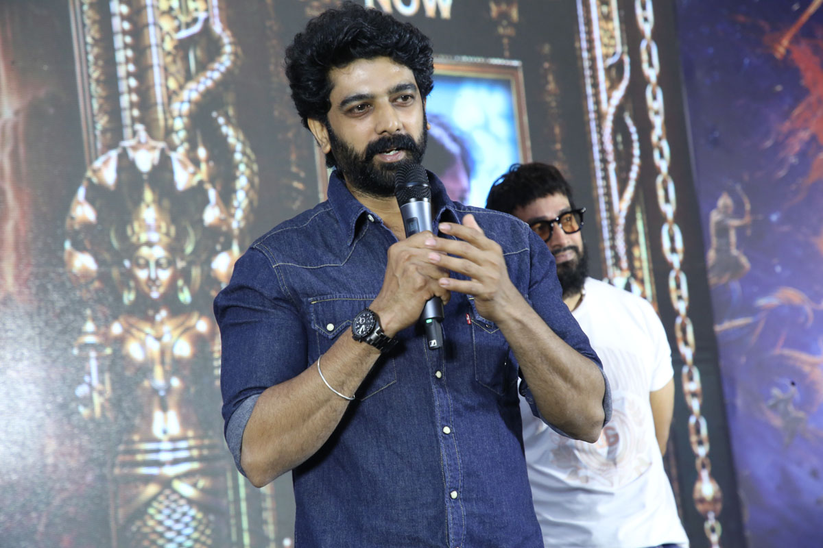 Praveen speaking at Nagabandham success meet