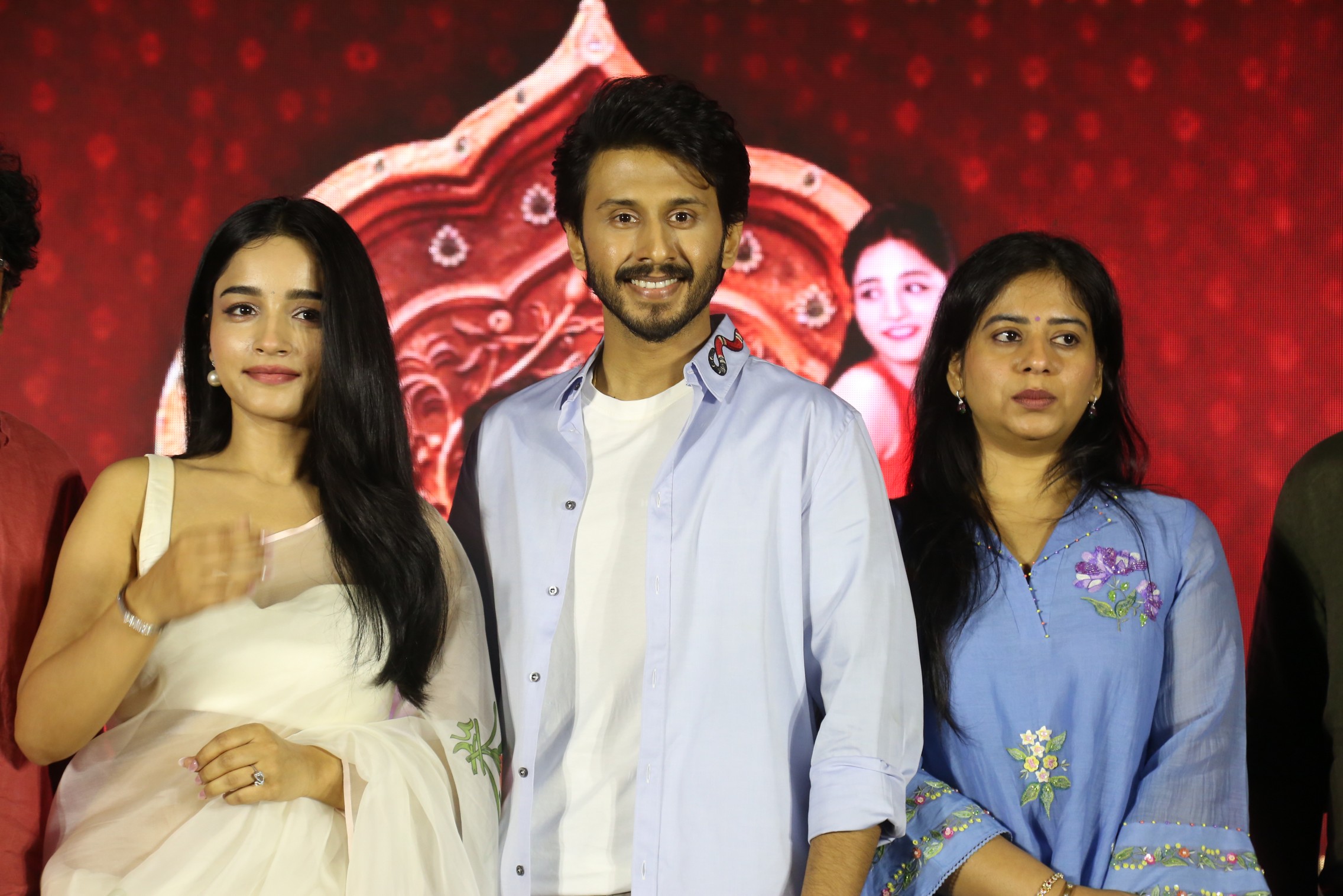 Vishakha Dhiman, Ruthvik and K. Niharika Dasari at Raja The Raja event
