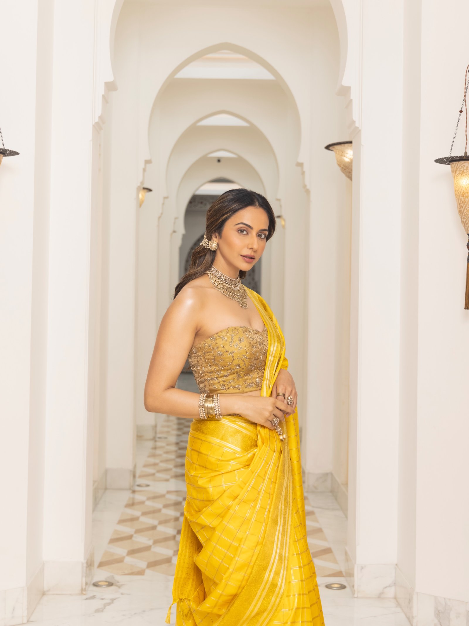 Rakul Preet Singh yellow ethnic outfit