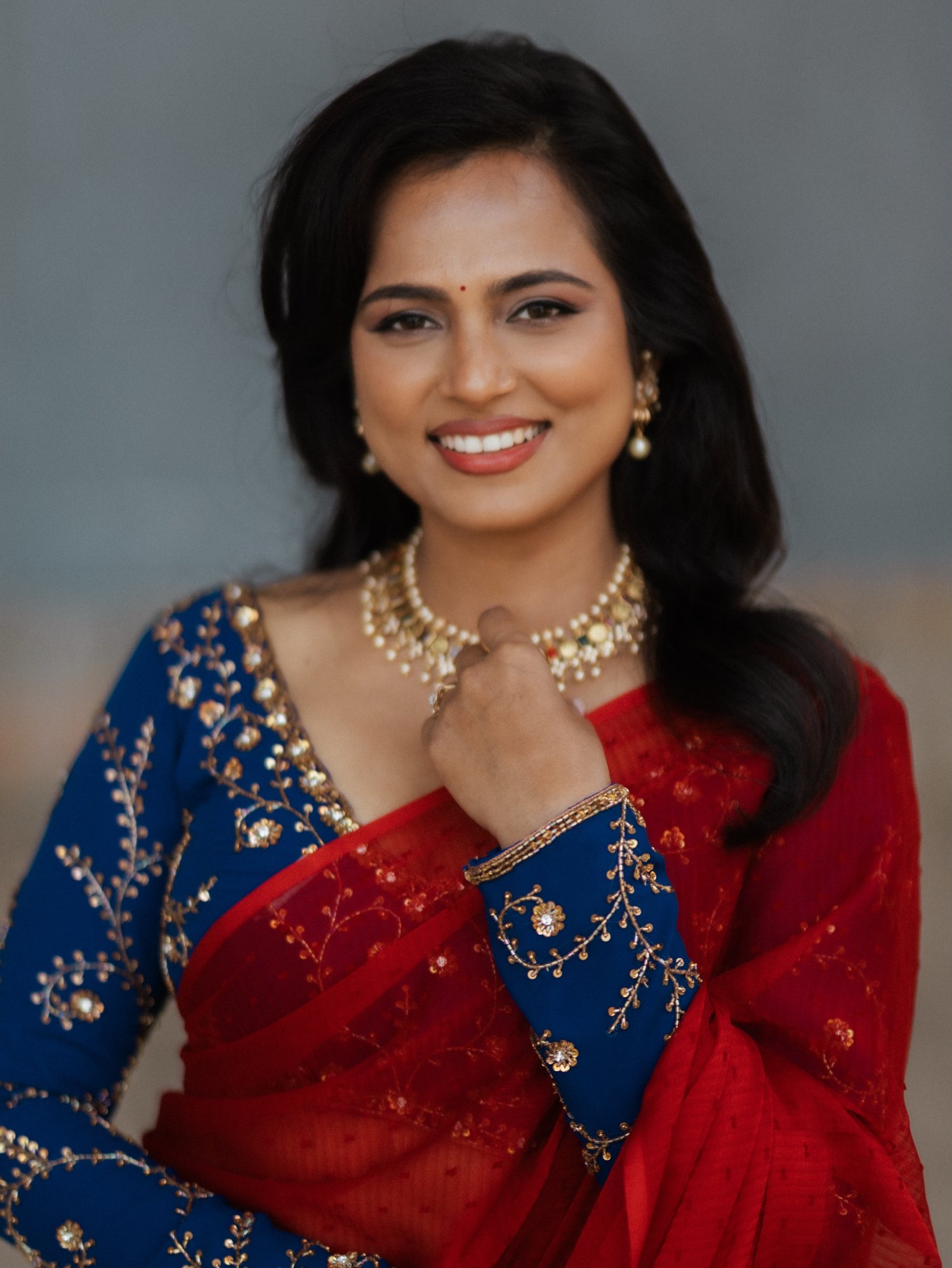 Ramya Pandian stylish saree photos