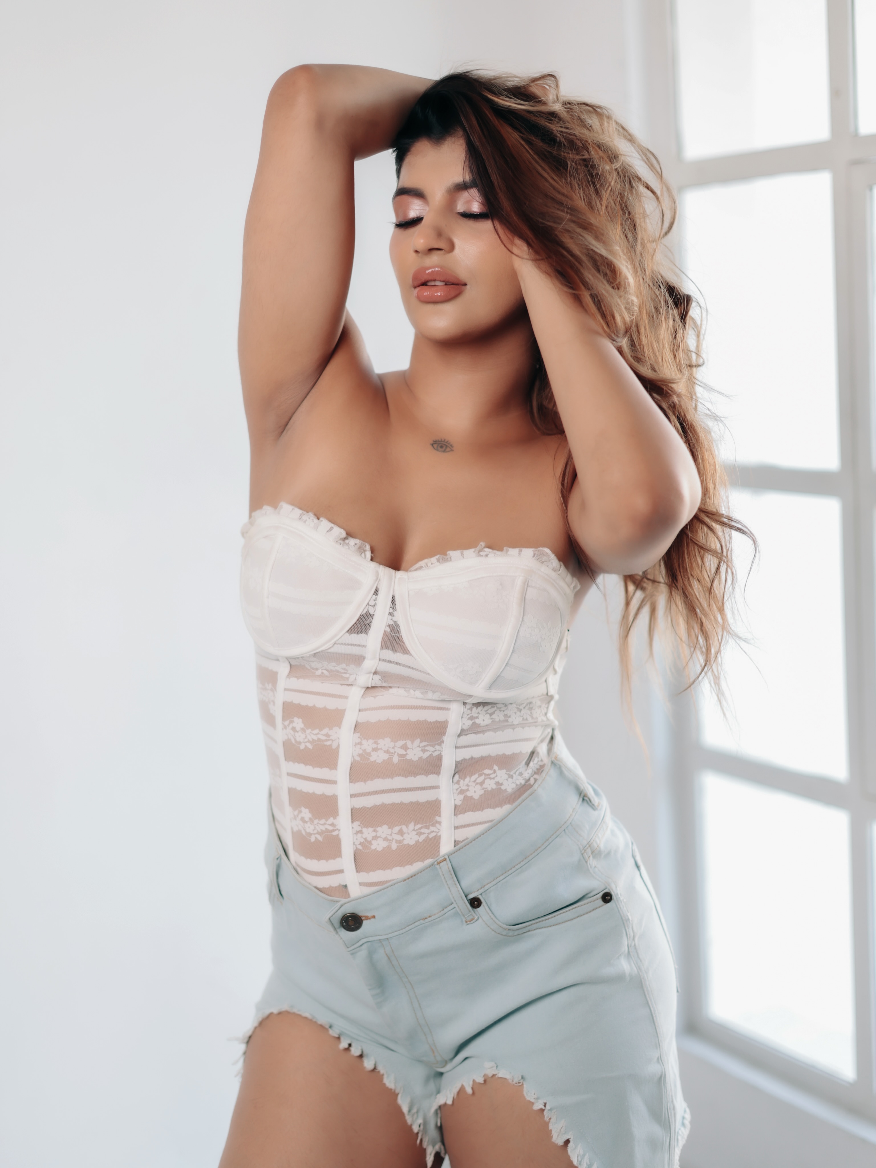 White Lace Meets Casual Chic