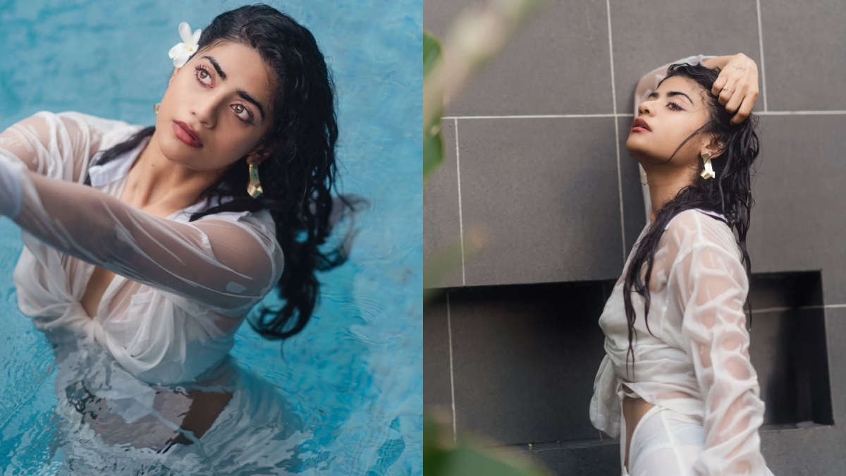 Abhignya Vuthaluru Turns a White Shirt Into the Boldest Poolside Fashion Statement