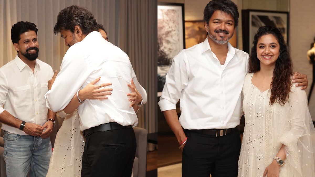 CM விஜய்க்கு ஒரு லவ்லி ஹக் கொடுத்து பிறந்தநாள் வாழ்த்து சொன்ன கீர்த்தி சுரேஷ்.. அடடே கூட அவரும் இருக்காரு