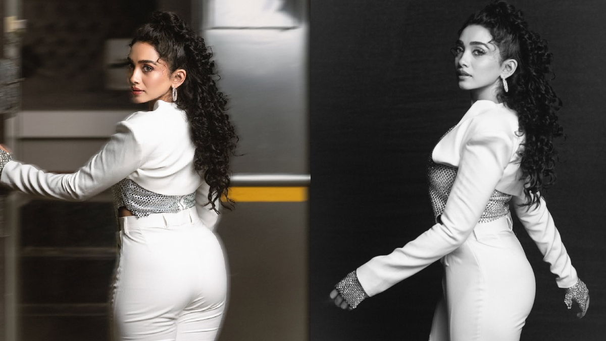 Saanve Megghana:  WWE ஷான் மைக்கேல் மாதிரி பேண்ட்.. மிரட்டல் லுக்கில் அசத்தும் சான்வி மேக்னா