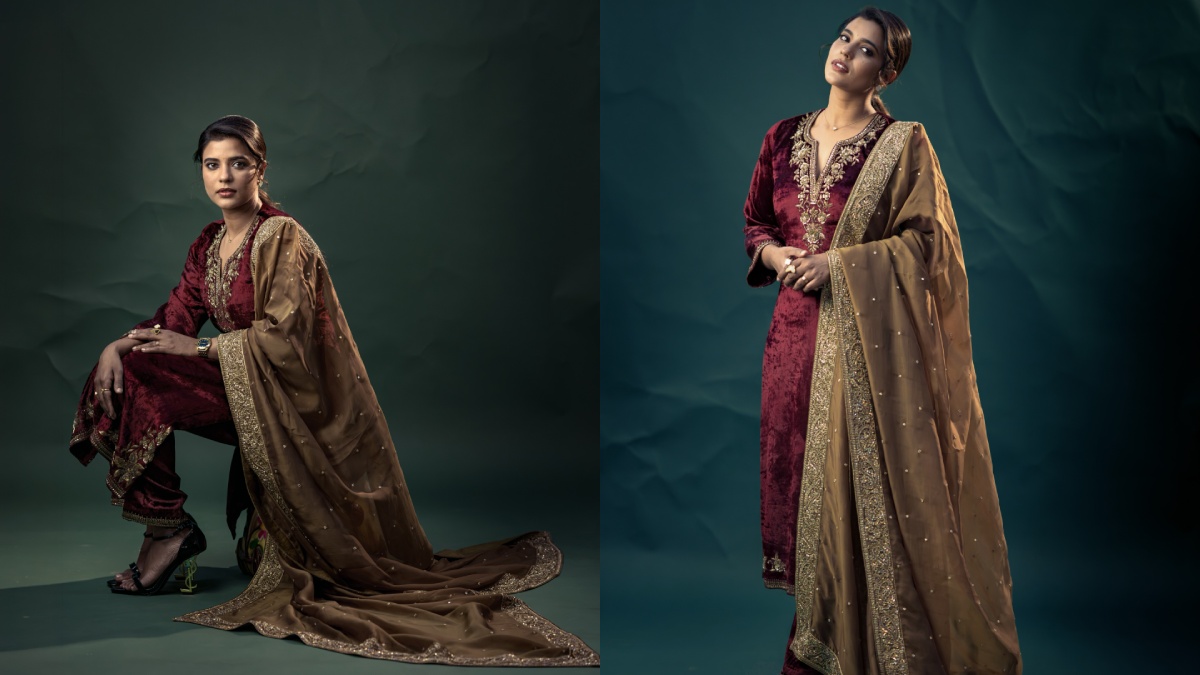 Aishwarya Rajesh Showcases Timeless Ethnic Elegance in Regal Maroon Ensemble