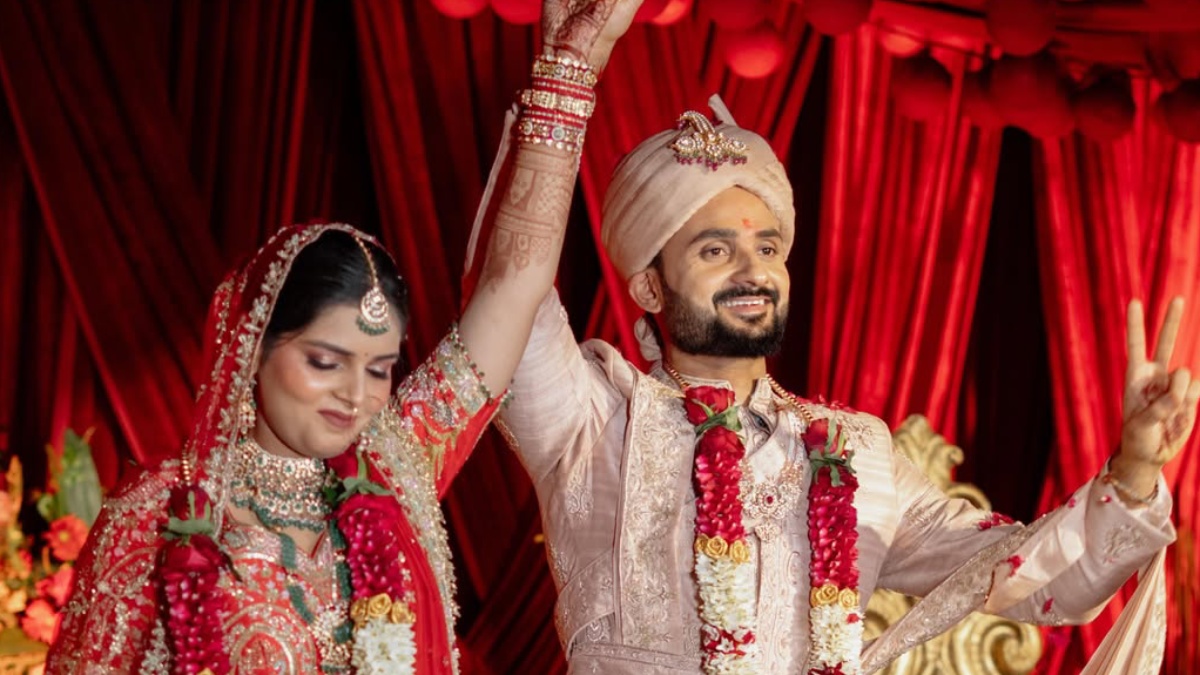 Akash Deep Wedding Moments: India Cricketer Shares Beautiful Pictures With Wife Akshita Raj