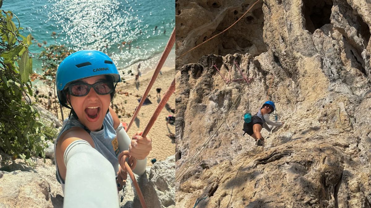 With Love மோனிஷா என்னங்க மலையெல்லாம் அசால்ட்டா ஏறுறாரு..  அழகு அனஸ்வரா!