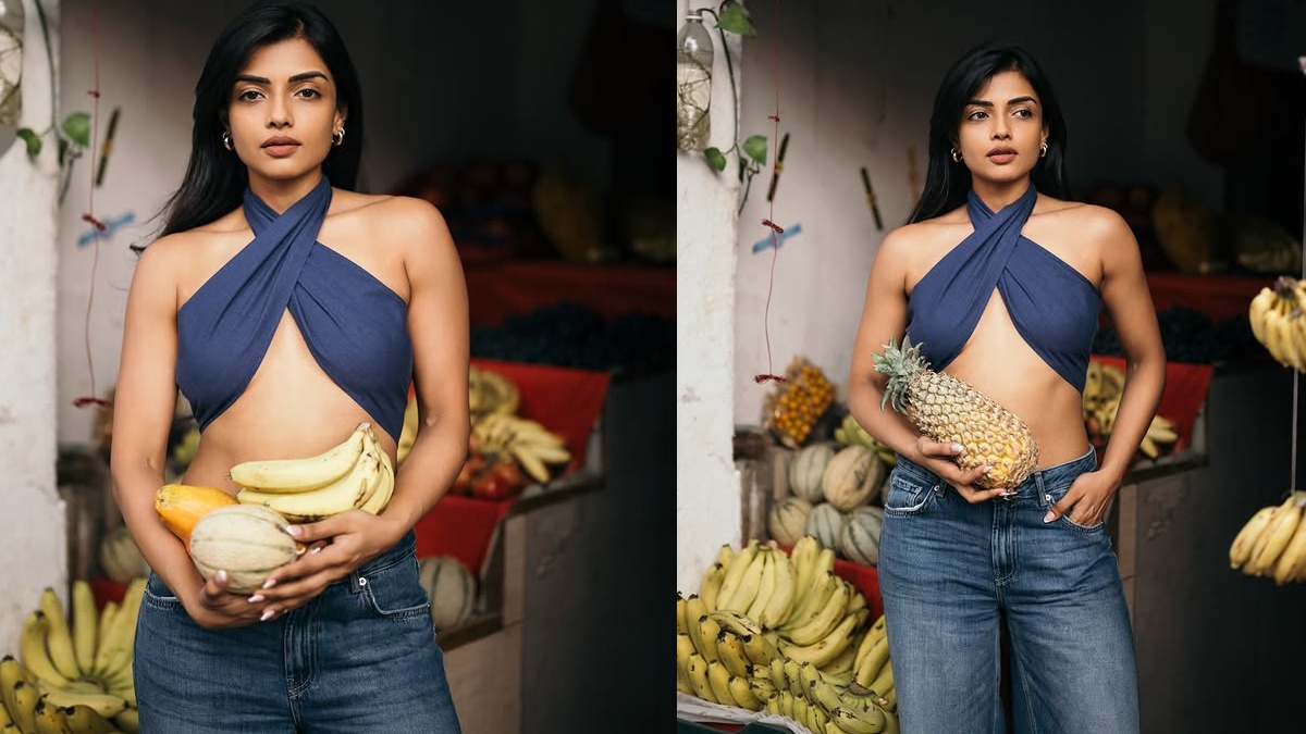 பழக்கடையில் பக்கா போஸ்.. சந்தானம் பட ஹீரோயினின் லேட்டஸ்ட் போட்டோக்களை பார்த்தீங்களா!