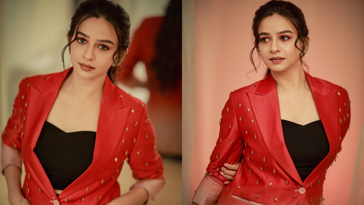 Divya Ganesan's Bold Red Blazer Look Is the Ultimate Celebrity Fashion Inspiration