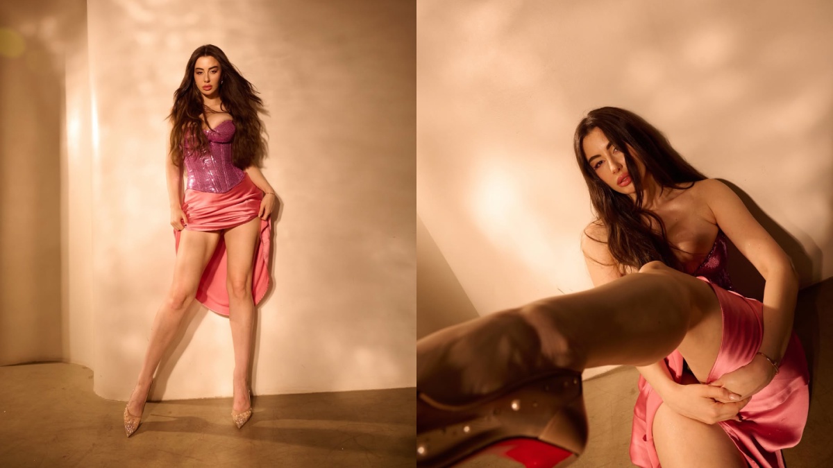 Giorgia Andriani Turns Heads in Shimmering Pink Corset and Satin Mini Skirt, Fashion Fans Can't Look Away