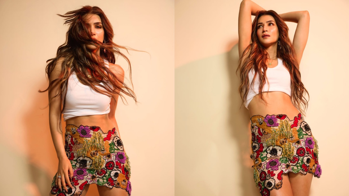 Kriti Sanon’s Bold Embellished Mini Skirt Look Is Breaking The Internet With Y2K Glam Energy