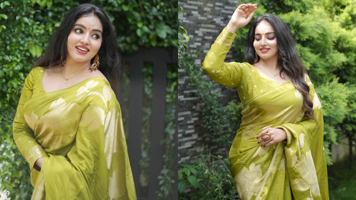 Malavika Menon's Lime Green Silk Saree Look Is Winning Hearts Across the Internet