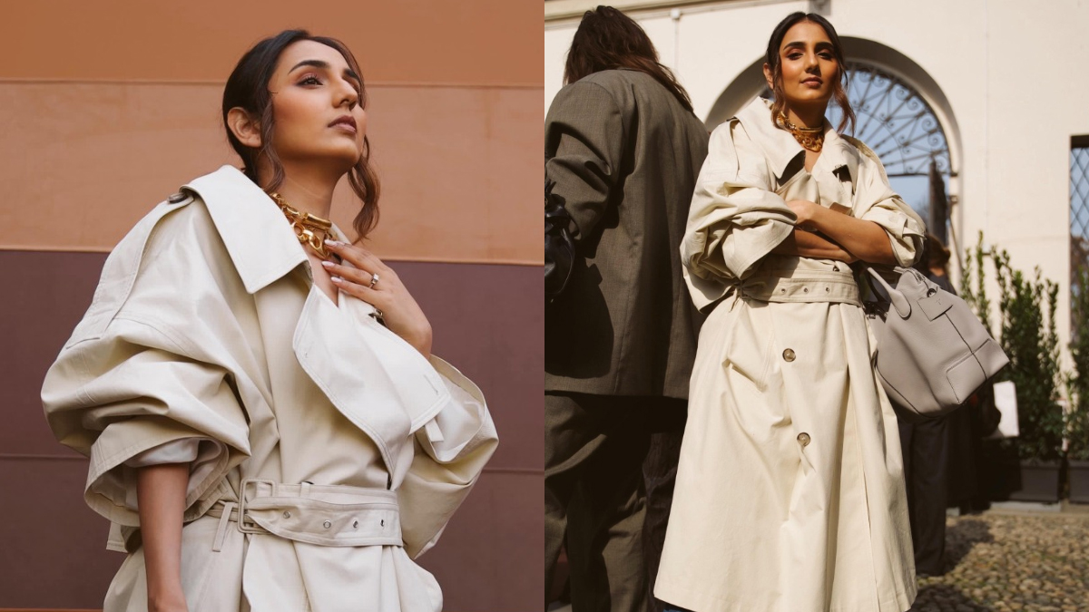 Masoom Minawala in VERIS Overcoat Dress