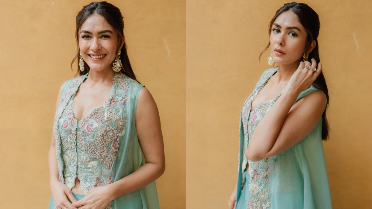 Mrunal Thakur Stuns in Pastel Blue Ethnic Elegance: See Gorgeous New Photos
