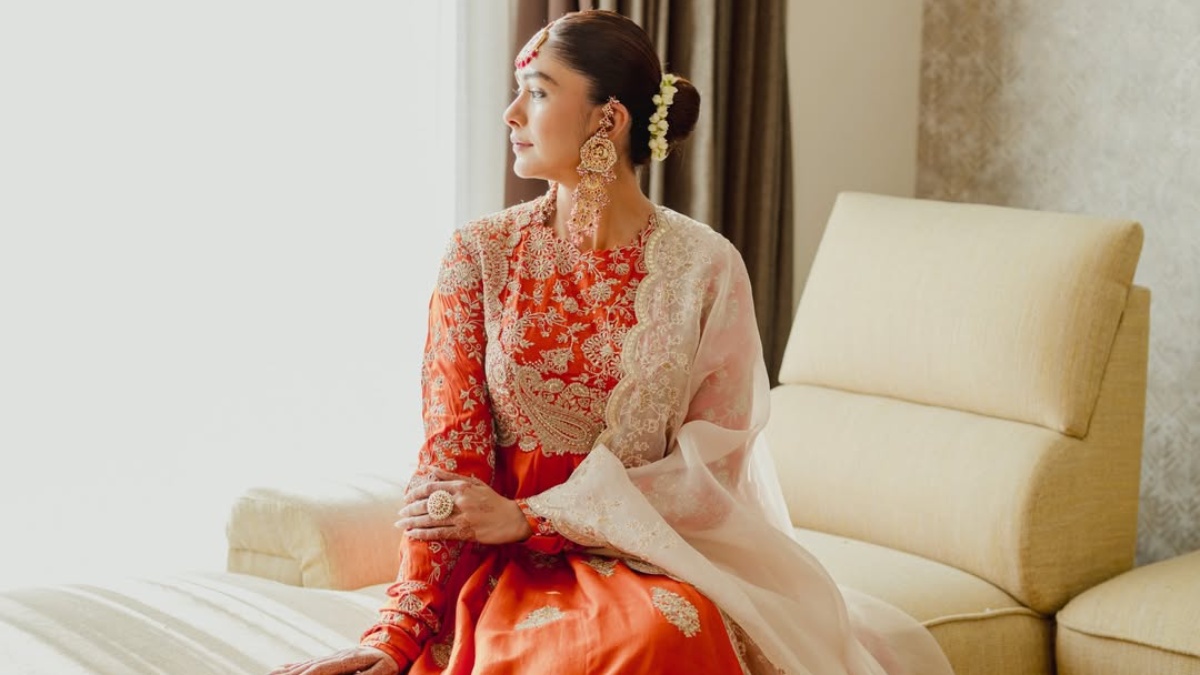 Mrunal Thakur’s Regal Orange Anarkali Look Is Pure Bridal Fashion Inspiration