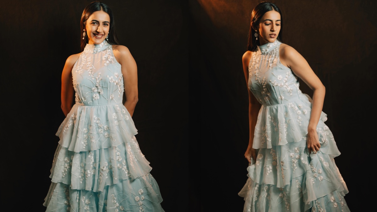 Niharika Konidela Radiates Timeless Elegance in a Dreamy Pastel Blue Ensemble