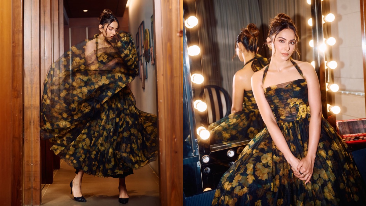 Rakul Preet Singh’s Black & Gold Floral Gown Look Redefines Modern Elegance
