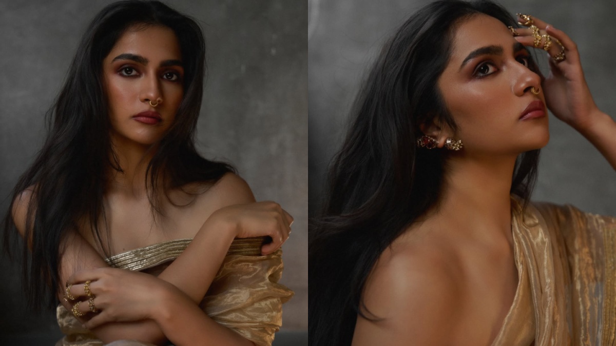 Rukmini Vasanth Stuns in Gold: Viral Photoshoot Redefines Modern Elegance