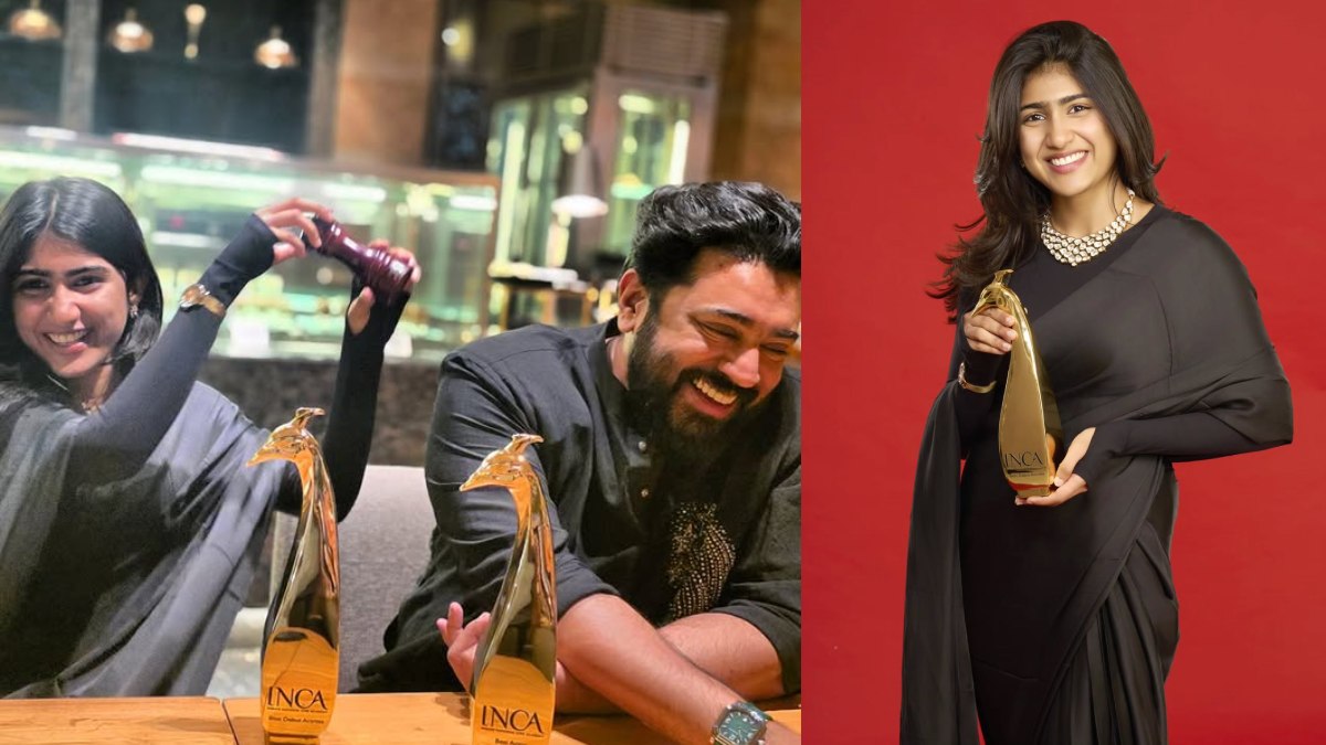 சிறந்த அறிமுக நடிகைக்கான விருதை வென்ற ’டெலுலு’ ரியா சிபு.. நிவின் பாலியுடன் செம போஸ்!