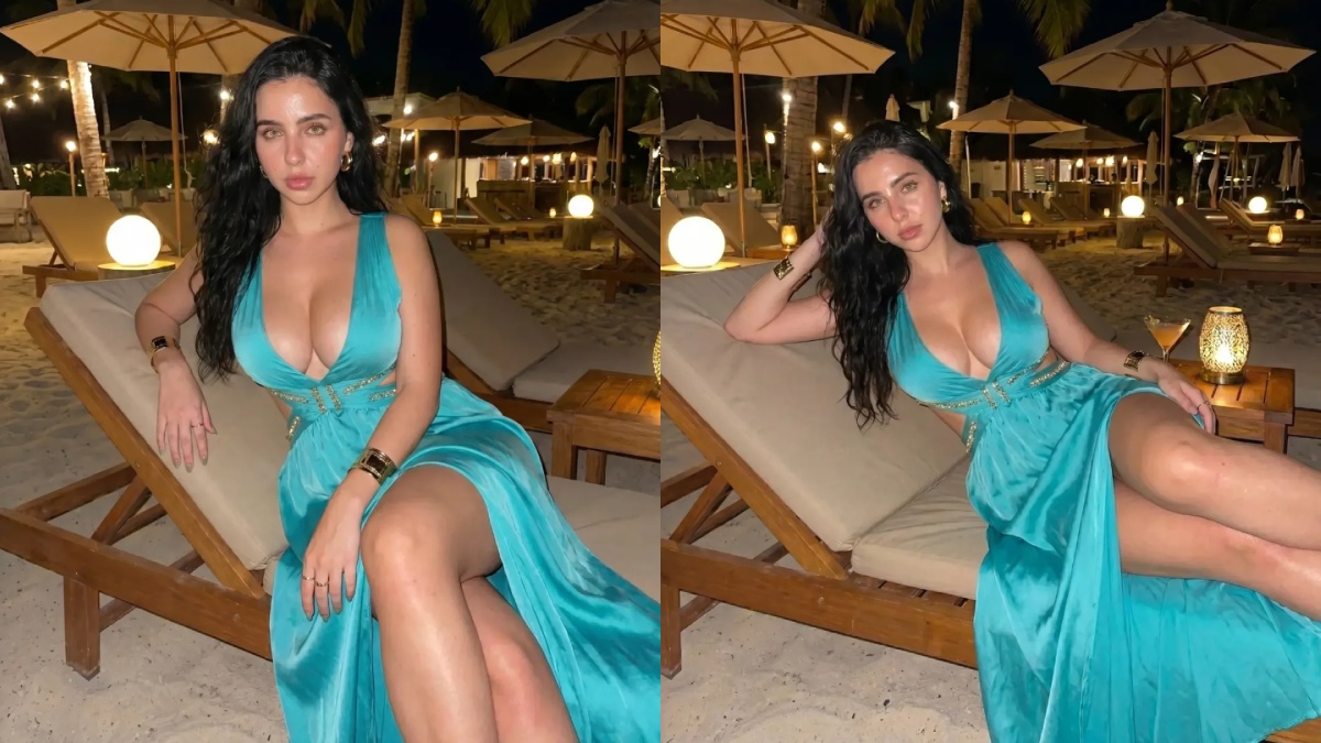 Sassy Maaya Turns Heads in a Bold Turquoise Ensemble, Redefining Modern Glamour