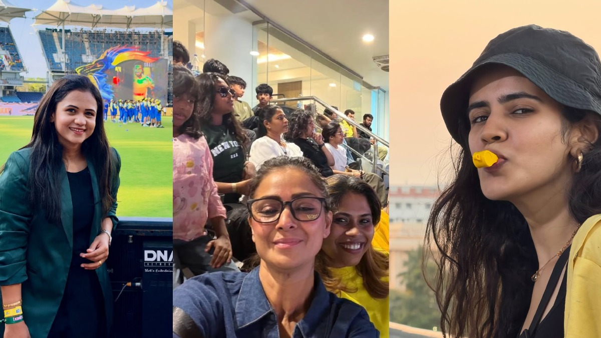 வாயில் விசில்.. கோடம்பாக்கமாக மாறிய சேப்பாக்கம்.. CSKவை உற்சாகப்படுத்திய பிரபலங்கள்!