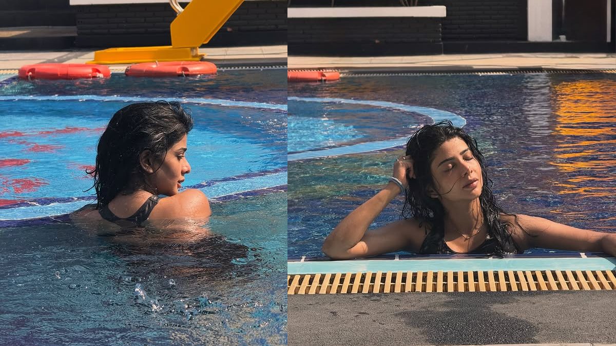 Summer Special: சம்மர் சூட்டைத் தணிக்கும் பவித்ரா லட்சுமி.. நீச்சல் குளத்தில் செம குளியல்!