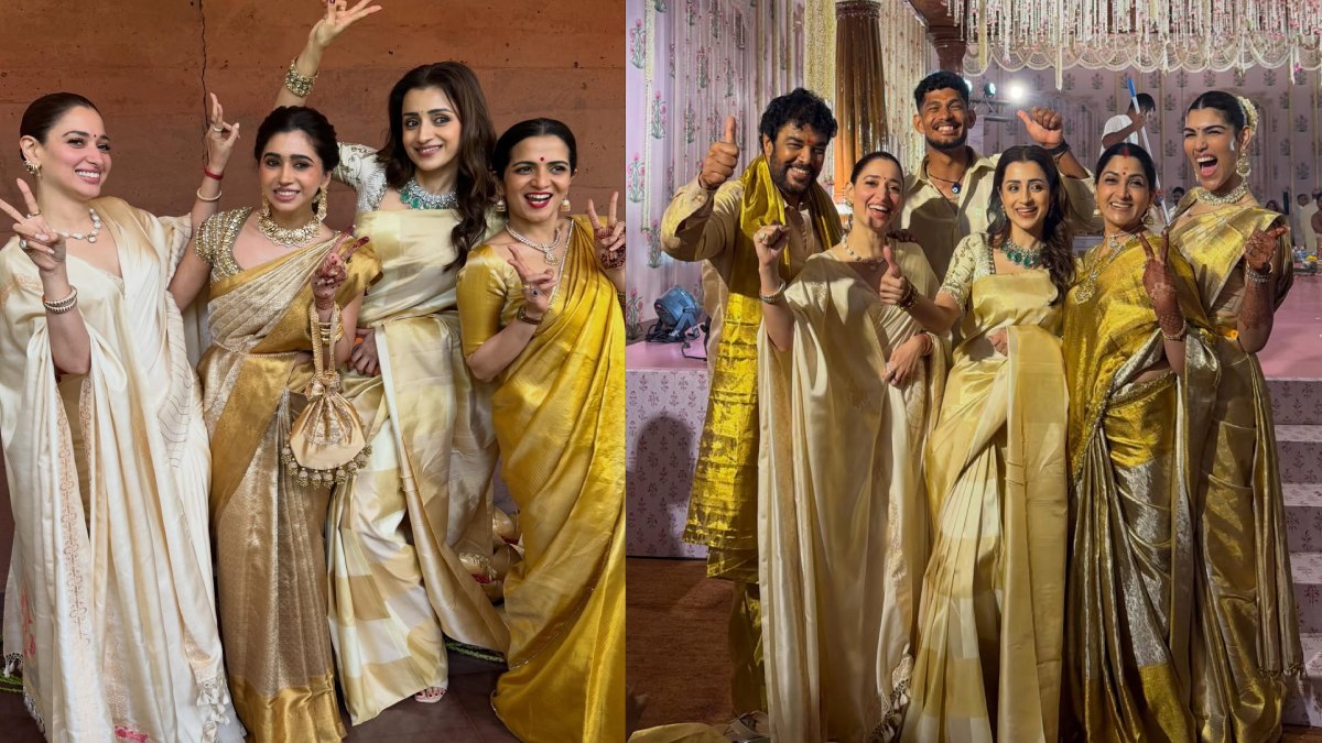 ఖుష్బూ కుమార్తె పెళ్లిలో తమన్నా- త్రిష సందడి.. పెళ్లికూతురితో చెలికత్తెలంటూ ఫోజులు