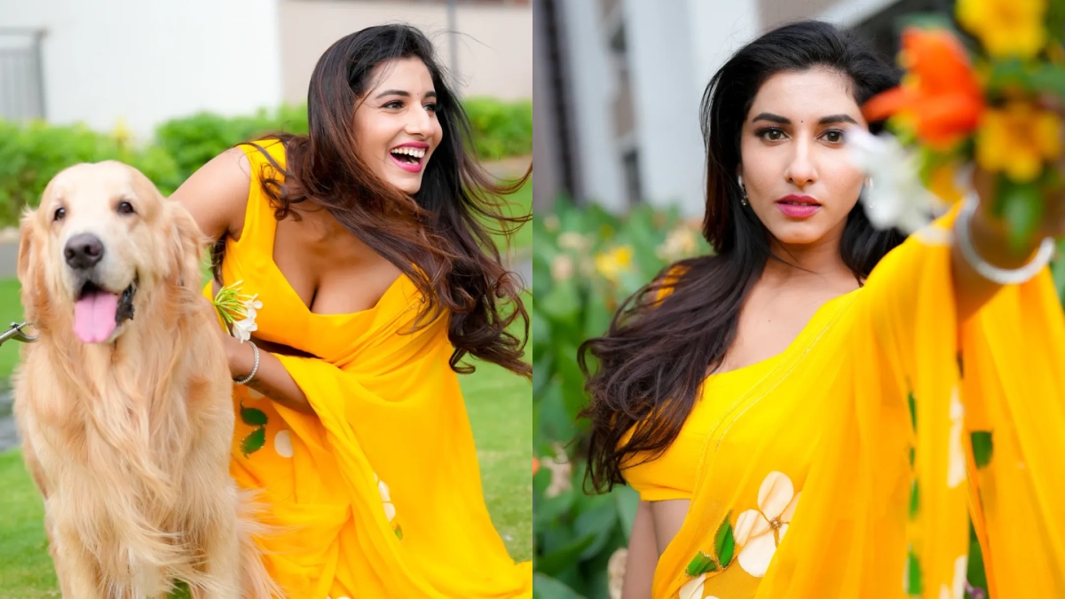 Vishnupriya Bhimeneni Shines in Yellow Saree, Adorable Photos Win Hearts