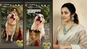 நாய்க்கு குந்தவை டிரஸ்ஸை போட்டுவிட்ட த்ரிஷா.. இவங்க சேட்டை தாங்கலையேப்பா!