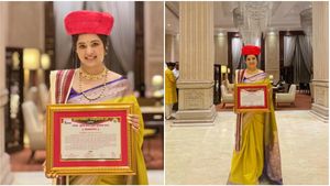 Srushti Dange: விருதுடன்  நடிகை ஸ்ருஷ்டி டாங்கே.. நெகிழ்ச்சியான பதிவு!