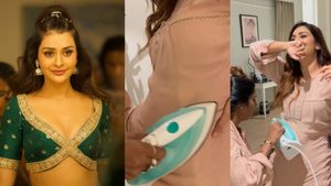 என்னம்மா இப்படி பண்றீங்க.. டிரெஸ் போட்டுக்கிட்டே அயன் பண்ணும் ’லீடர்’ ஹீரோயின்.. சுட்டுடாது?