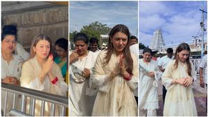 Hansika motwani: சோகங்களை மறந்து.. அம்மாவுடன் திருப்பதிக்கு வந்த ஹன்சிகா மோத்வானி!