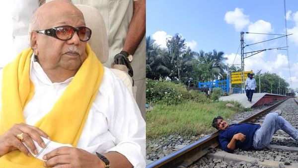 தண்டவாளத்தில் தலை வைத்த மன்சூர் அலிகான்.. கலைஞர் கருணாநிதி போல் இறங்கிட்டாரே ப்பா