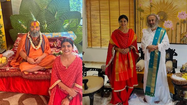 சாமியார்களை தொடர்ந்து சந்திக்கும் சஞ்சிதா ஷெட்டி.. பக்தி மயமாக மாறிய ’சூது கவ்வும்’ நடிகை!
