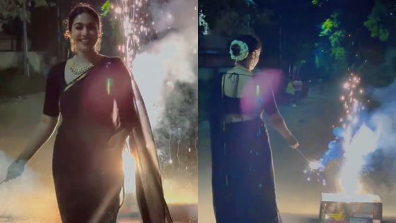 Nivetha pethuraj: தலைநிறைய மல்லி பூ.. கையில் மத்தாப்பூ.. நிவேதா பெத்துராஜின் தீபாவளி கொண்டாட்டம்!