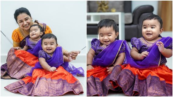  சினேகனின் மகள் காதல், கவிதையின் போட்டோஸ்.. பாவாடை தாவணியில் க்யூட்  சிரிப்பு!