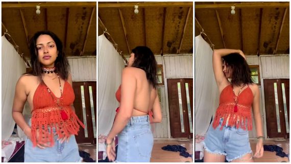  Amala paul: குட்டி டவுசரில் சகலத்தையும் காட்டிய அமலா பால்..18 வயசு இளம் பெண்ணை போல் அட்டகாசமான போஸ்
