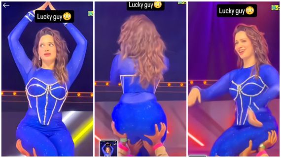  Tamannah Dance: தமன்னாவை அலேக்காக தூக்கி.. அந்த இடத்தில் கை வைத்து.. செம டான்ஸ்! 