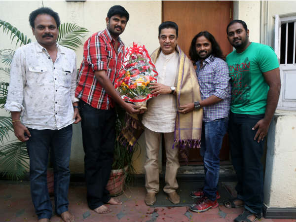 Rajaraja Chozhanin Porvaal team greets Kamal