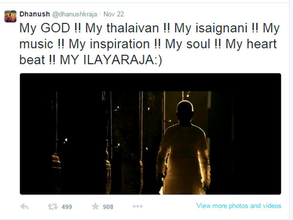 Ilayaraja is Dhanush's God, soul, heartbeat