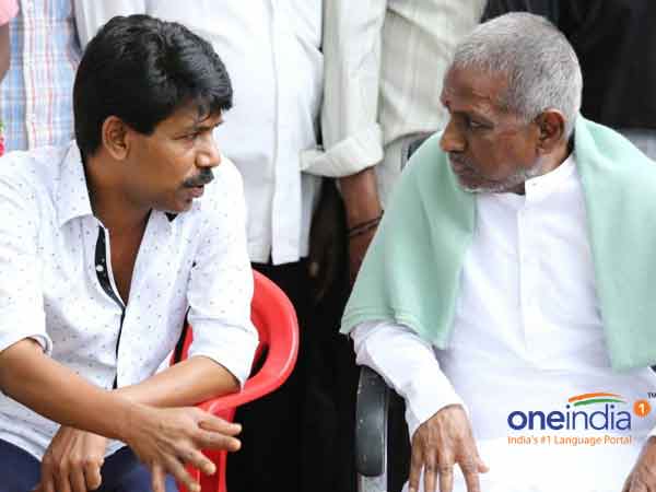 Ilaiyaraaja visits Thaarai Thappattai shooting spot