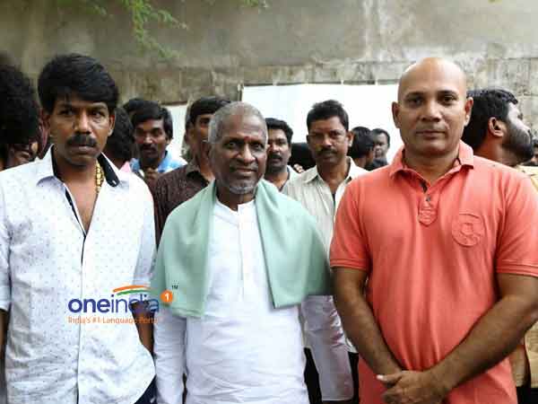 Ilaiyaraaja visits Thaarai Thappattai shooting spot