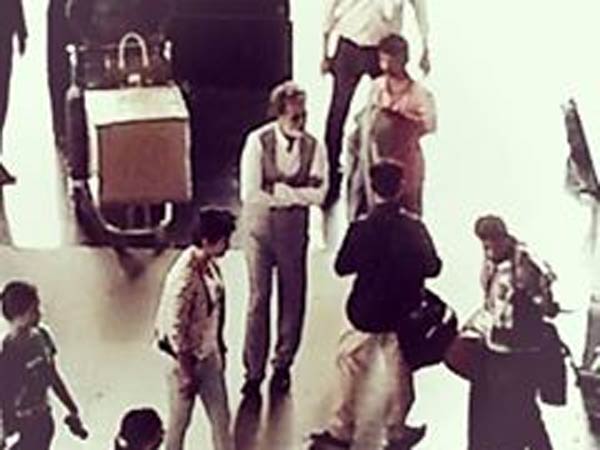 Rajini spots at Chennai Airport