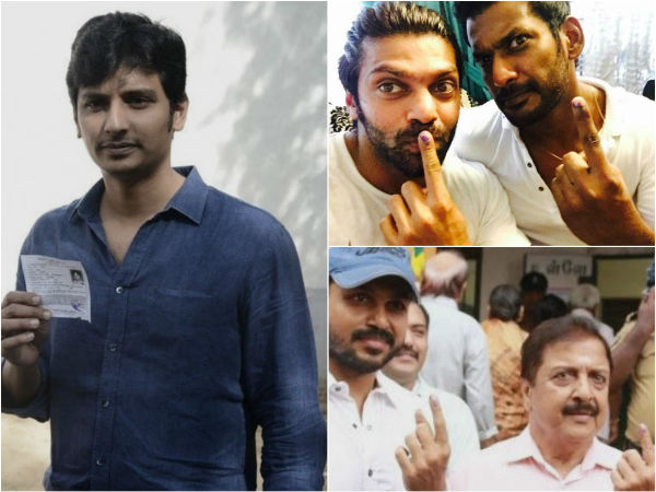 Film personalities cast votes with enthusiasm 