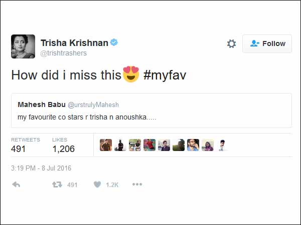 Why Trisha retweeted Mahesh Babu's old tweet?
