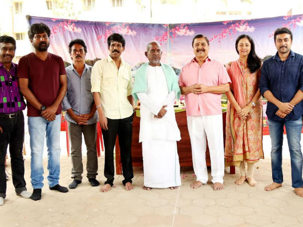 Ilaiyaraaja blesses Bala on Naachiyaar movie pooja 