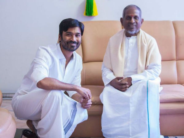 Dhanush gets blessings from Ilayaraja 